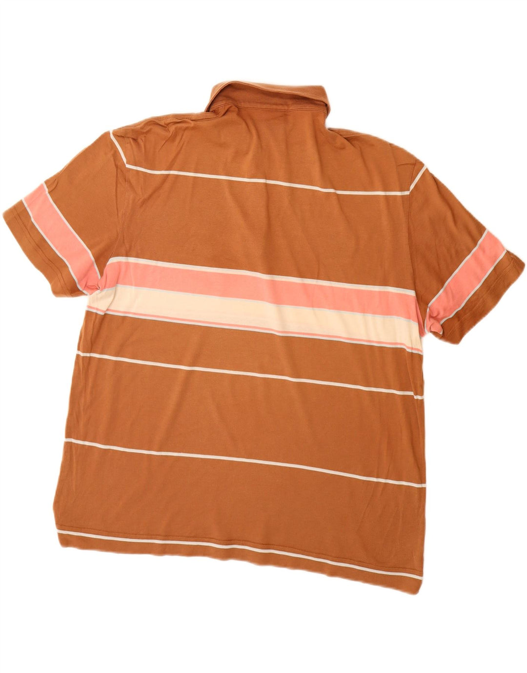 Lacoste Herren-Poloshirt, Größe 6 XL, braun gestreifte Baumwolle