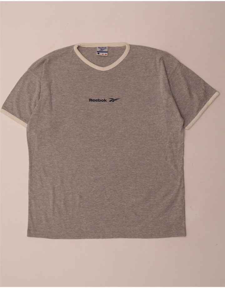 Reebok Herren T-Shirt Top XL Grau Baumwolle