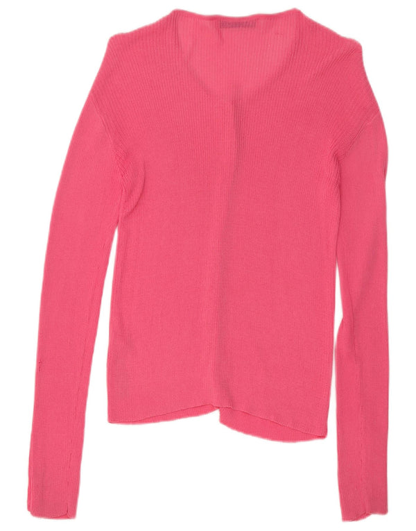 Zara Damen-Cardigan-Pullover UK 14 Mittelrosa Viskose