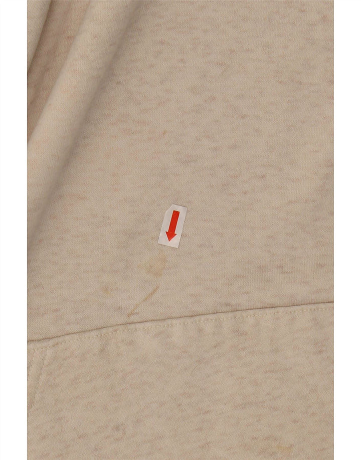 ADIDAS Damen Kapuzenpullover UK 12 Mittelgraue Baumwolle