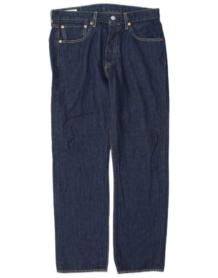 Levi's Herren 501 Straight Jeans W31 L30 Marineblaue Baumwolle