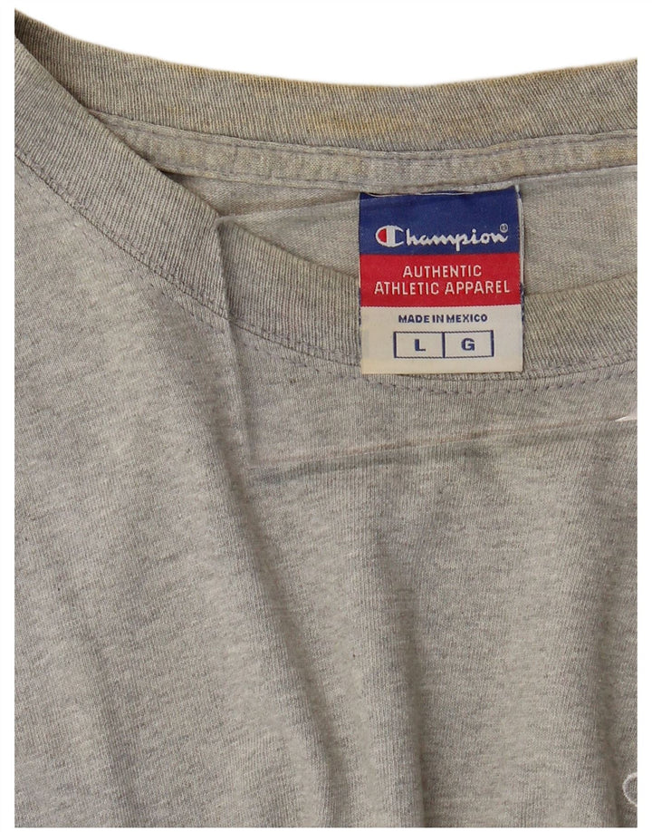 CHAMPION Herren-T-Shirt-Oberteil, groß, grau gesprenkelte Baumwolle