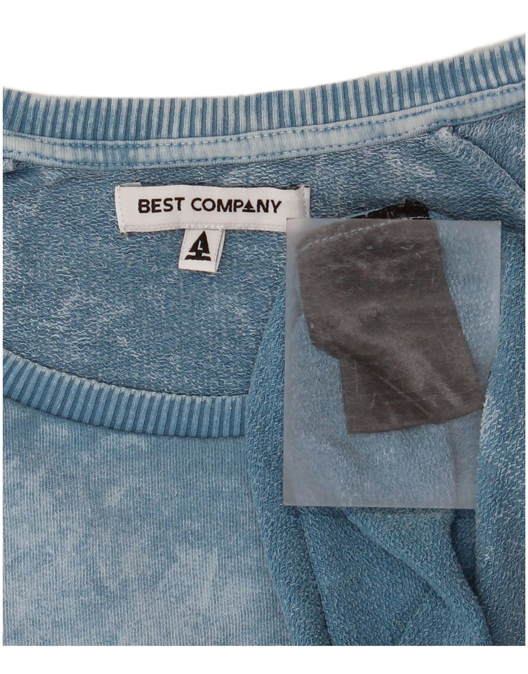 Best Company Herren-Sweatshirt mit grafischem Muster, groß, blaue Batik-Baumwolle