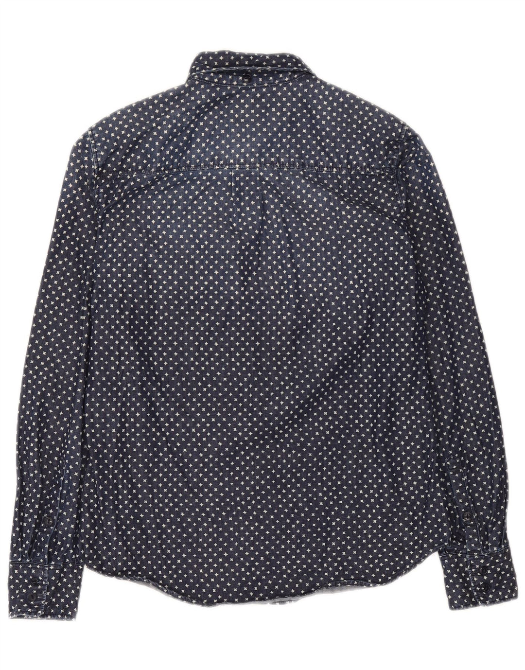 J. Crew Damen-Jeanshemd mit abstraktem Muster in Übergröße, US 2 XS, Marineblau