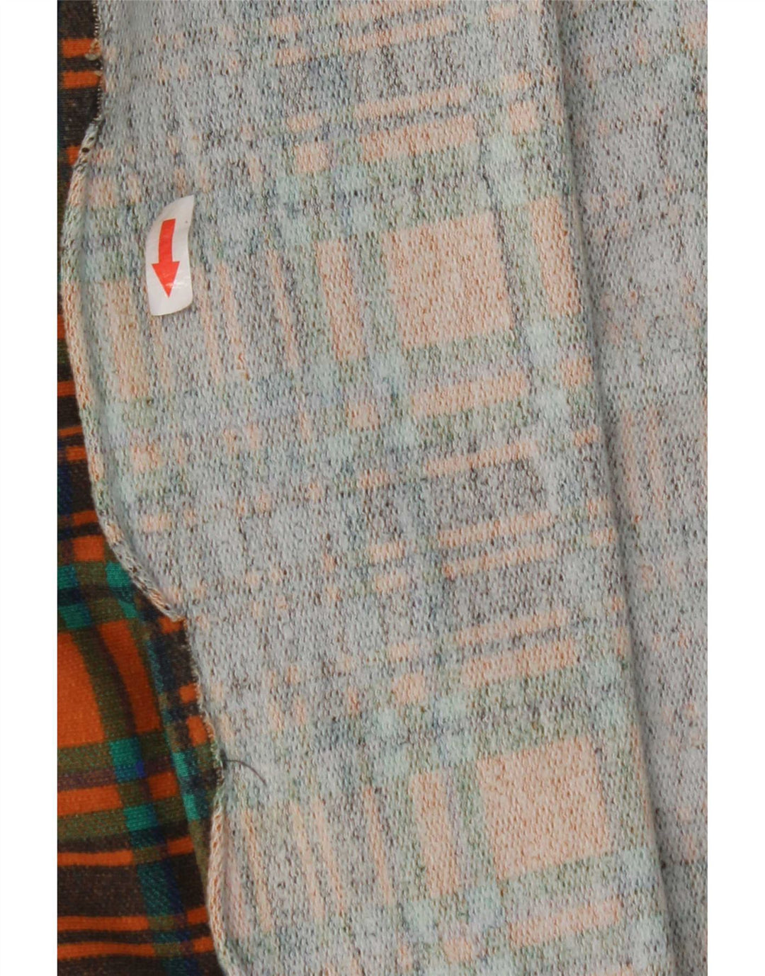 Vintage Herren Polo Neck Sweatshirt Pullover XL Orange Karo