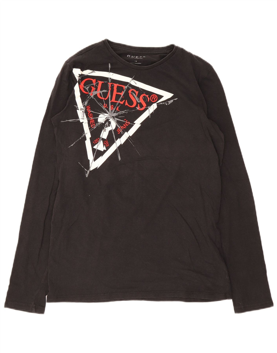 Guess Langarmshirt mit Grafik für Jungen, 15–16 Jahre, Schwarz
