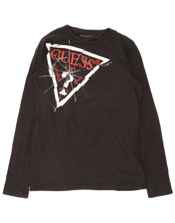 Guess Langarmshirt mit Grafik für Jungen, 15–16 Jahre, Schwarz