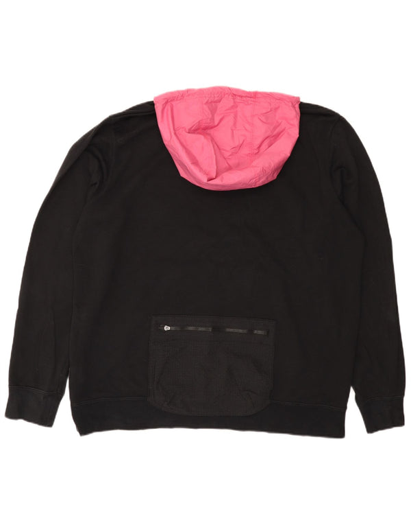 Nike Herren-Kapuzenpullover mit grafischem Reißverschluss, XL, Schwarz, Colourblock-Baumwolle