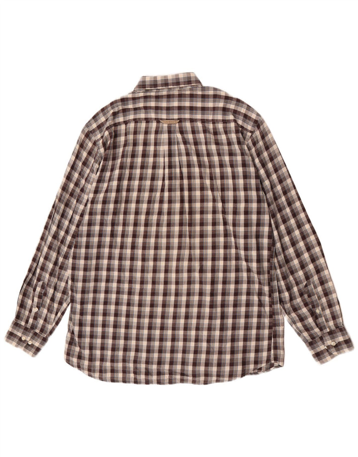 Barbour Herren-Flanellhemd, groß, braun, kariert, Baumwolle