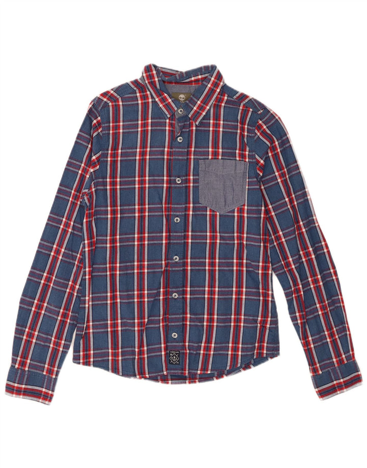 Timberland-Hemd für Jungen, 13–14 Jahre, Größe S, marineblau, kariert, Baumwolle