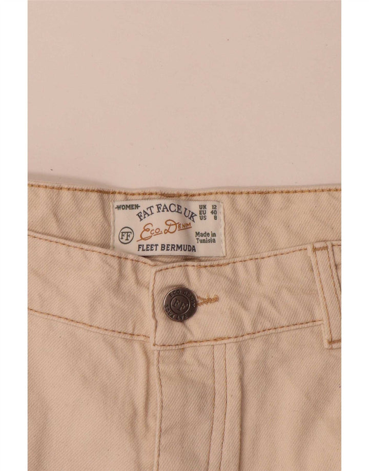 Fat Face Damen Fleet Bermuda Denim Shorts UK 12 Medium W30 Off White
