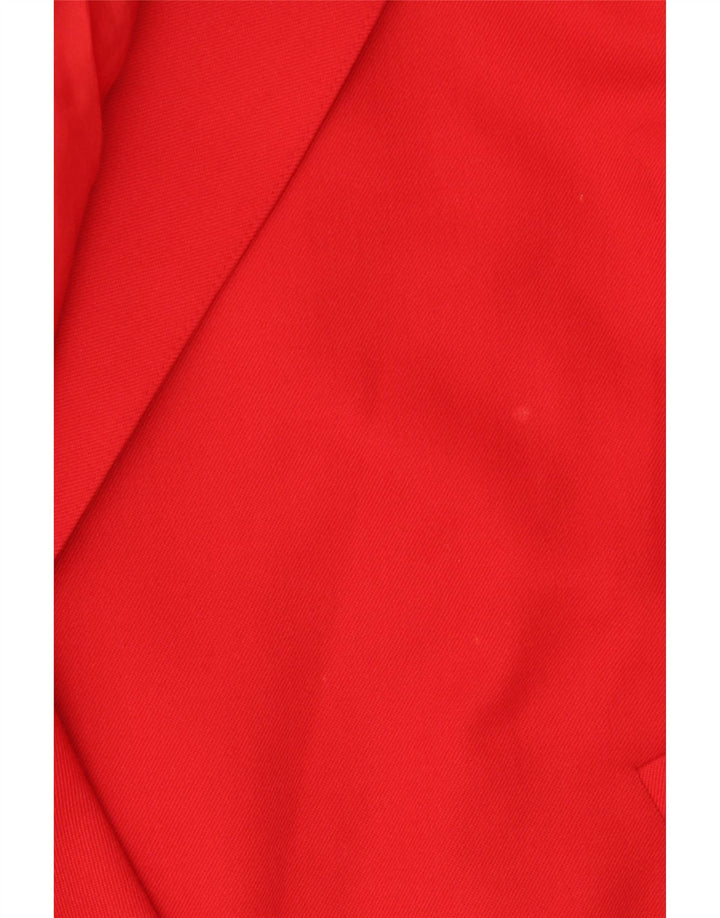 Vintage Damen Crop Zweireiher Blazer Jacke IT 44 Mittelrot