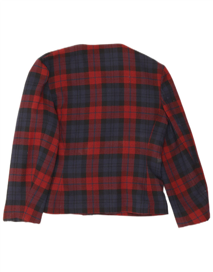 C & A 4-Knopf-Blazer für Mädchen, 11–12 Jahre, rot kariert, Polyester