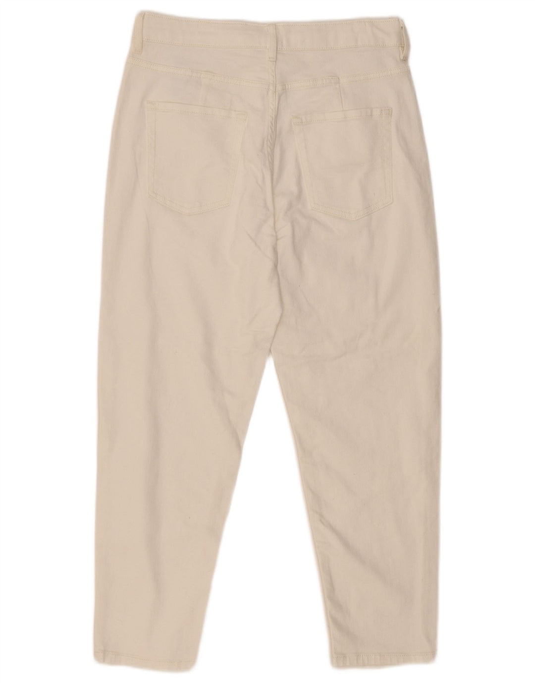 Marks & Spencer Damen High Waist Tapered Jeans UK 12 Medium W32 L26 Weiß