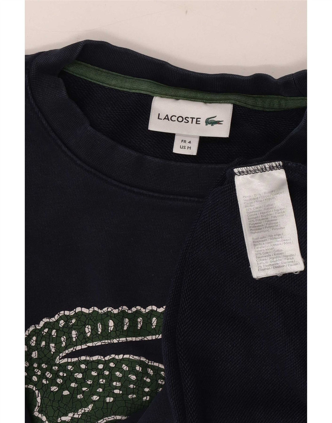 Lacoste Herren-Sweatshirt mit Grafik, Größe 4, mittelgroß, marineblau, Baumwolle