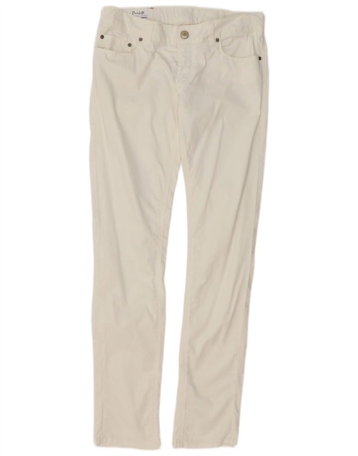 DONDUP Womens Slim Casual Trousers W30 L31 White Cotton