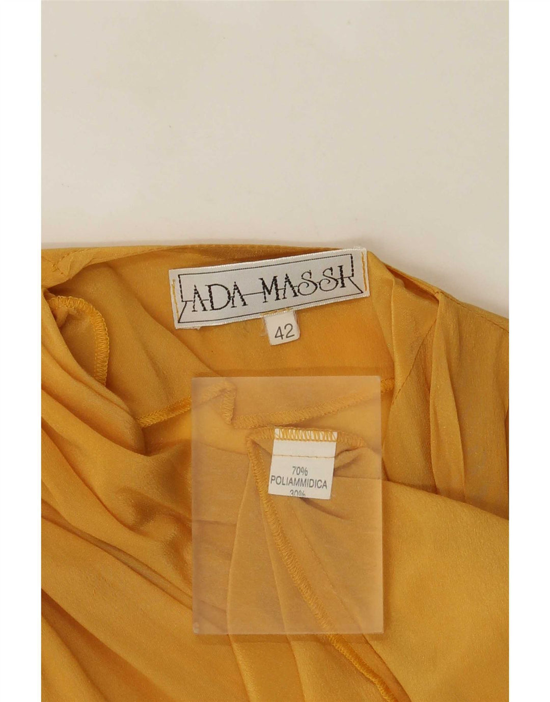 Vintage Damen Hemdbluse IT 42 Mittelgelbes Polyamid