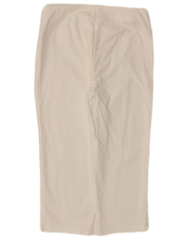 Marks & Spencer Damen Caprihose UK 10 Small W28 L20 Weiße Baumwolle