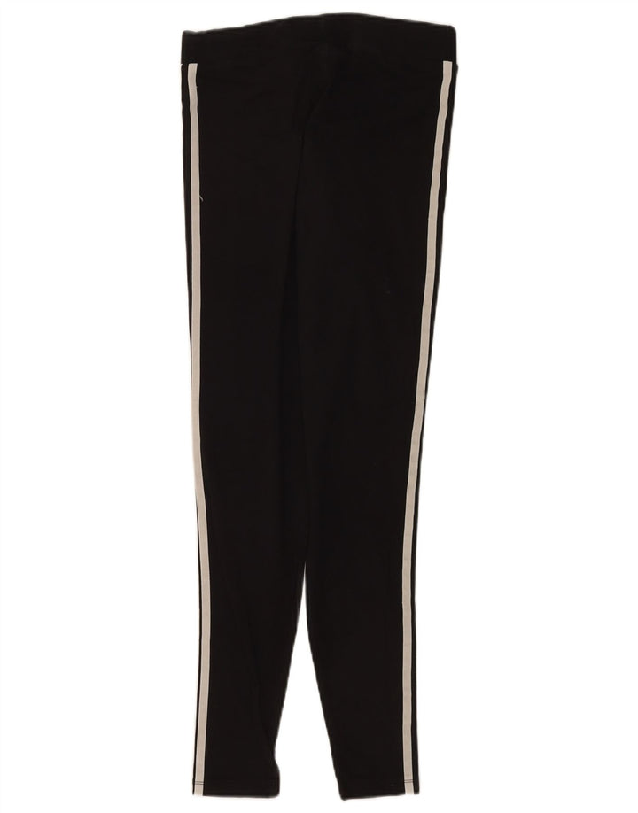 Adidas Damen Leggings UK 10 Small Schwarz Baumwolle