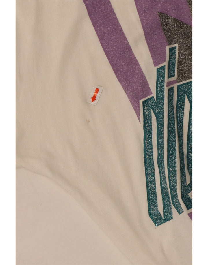 DIESEL Damen Grafik T-Shirt Top UK 10 Small Weiß