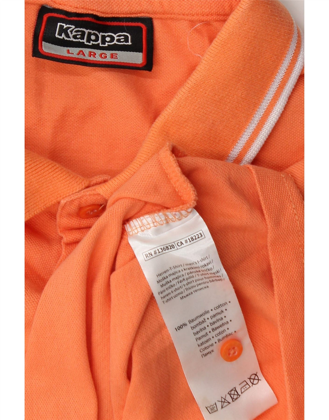 Kappa Herren Poloshirt Large Orange Baumwolle