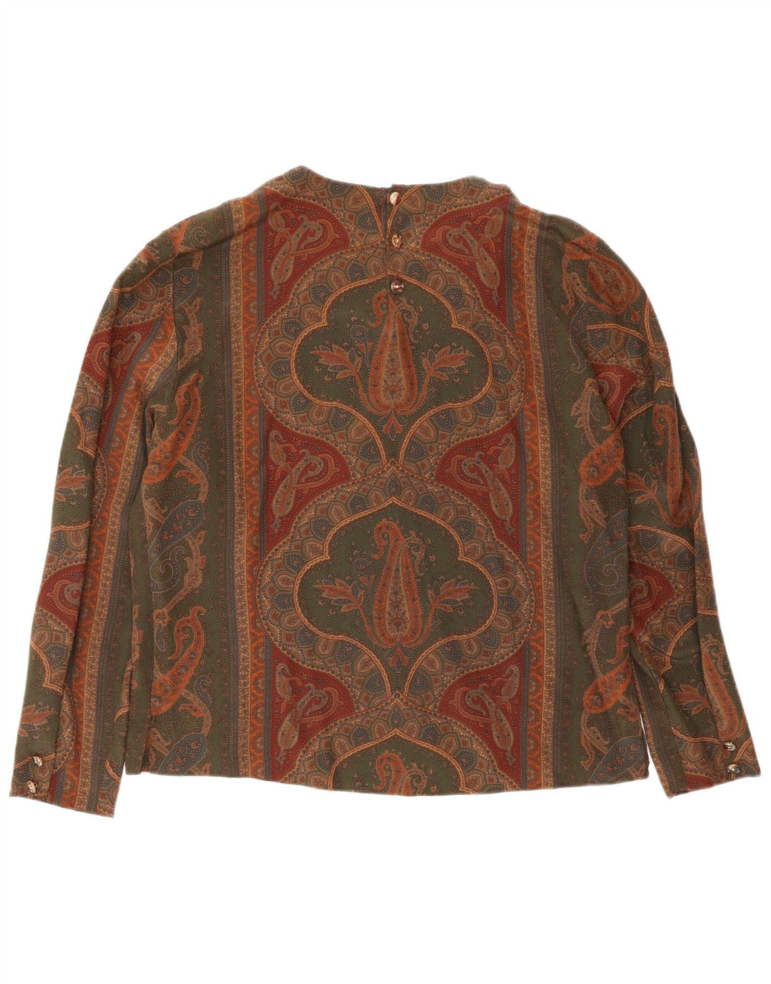 Vintage Damen Bluse Top IT 46 Große graue Paisley-Seide