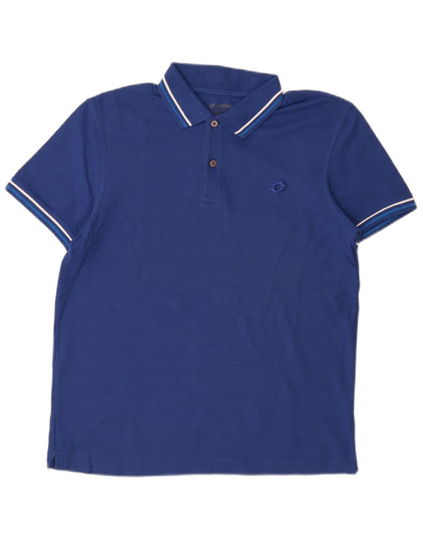 Lotto Herren-Poloshirt aus mittelblauer Baumwolle