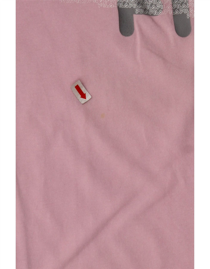 FILA Damen Crop Graphic T-Shirt Top UK 10 Small Pink