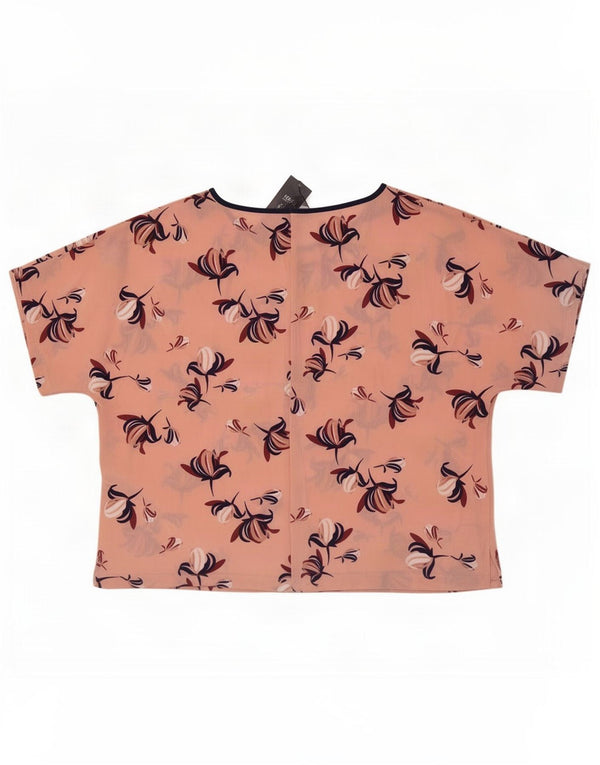 Marks & Spencer Damen-Blusenoberteil, UK-Größe 44, Größe L, rosa, geblümt, Polyester