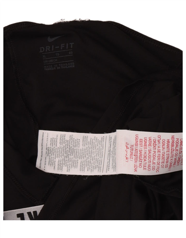 Nike Dri Fit Grafik-Trägershirt für Mädchen, 13–14 Jahre, XL, schwarzes Polyester