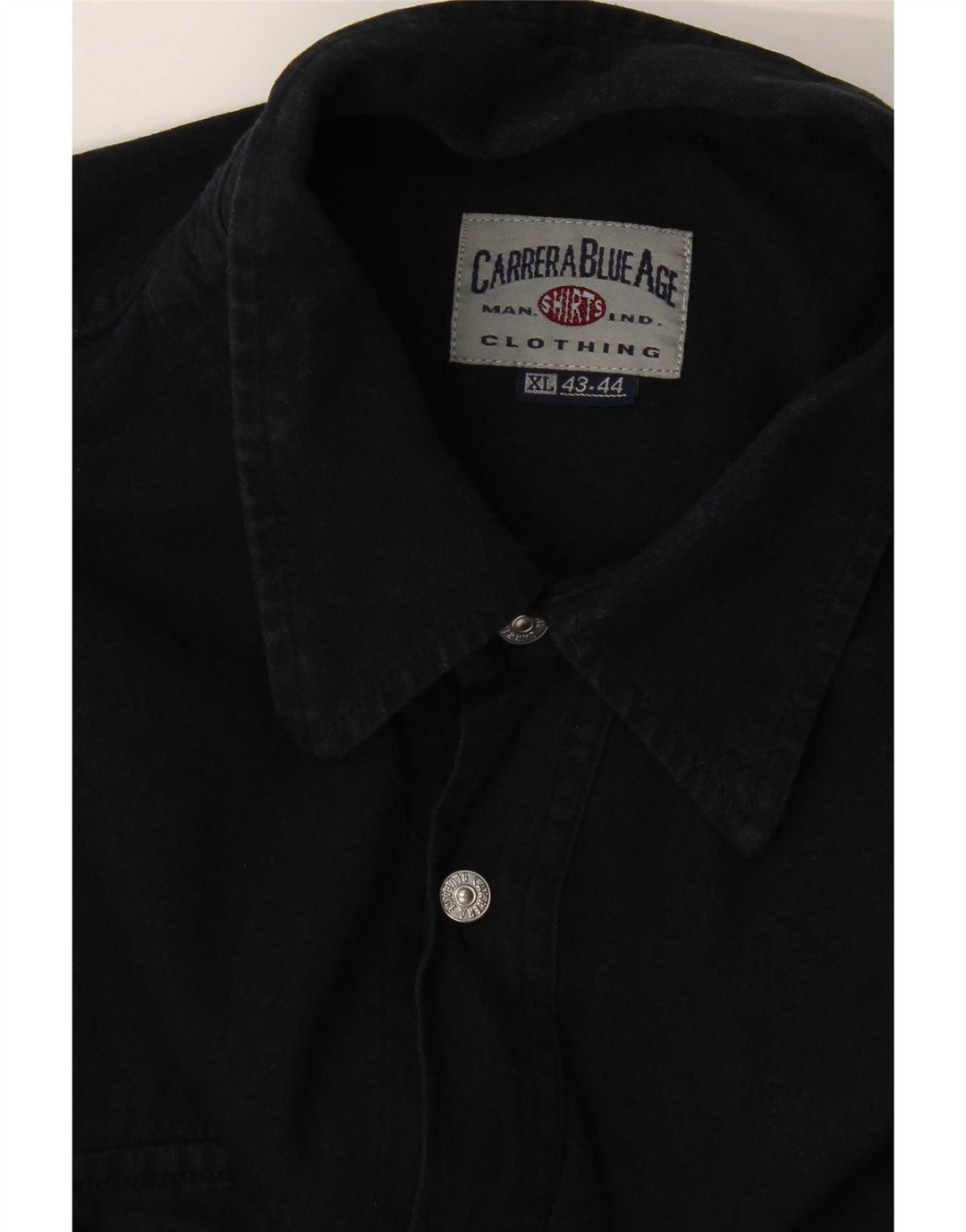 Carrera Herren Jeanshemd Größe 43/44 XL Schwarz