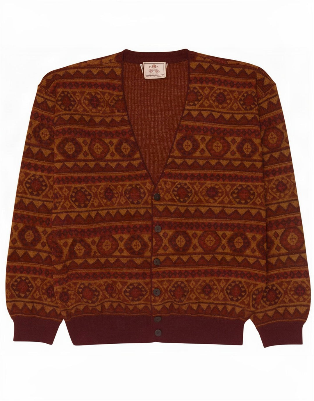 De Pietri Herren Strickjacke XL Braun Geometrisch