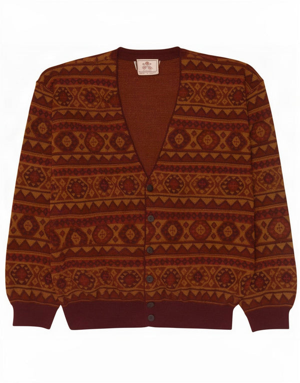 De Pietri Herren Strickjacke XL Braun Geometrisch