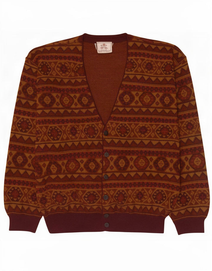 De Pietri Herren Strickjacke XL Braun Geometrisch