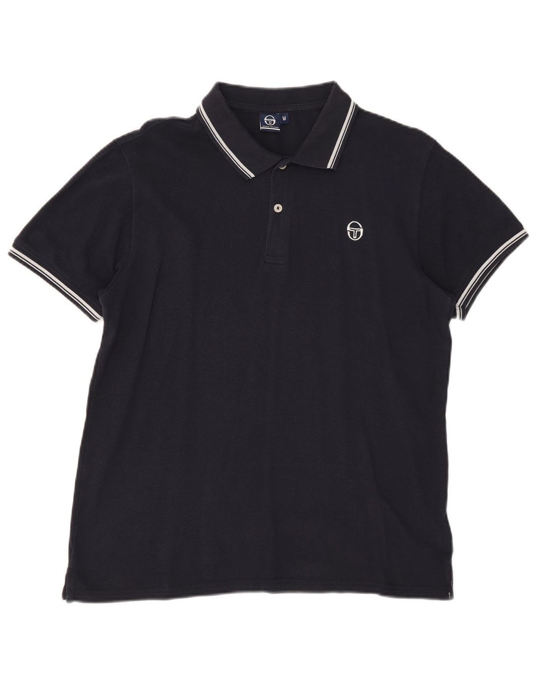 Sergio Tacchini Herren-Poloshirt, mittelmarineblaue Baumwolle
