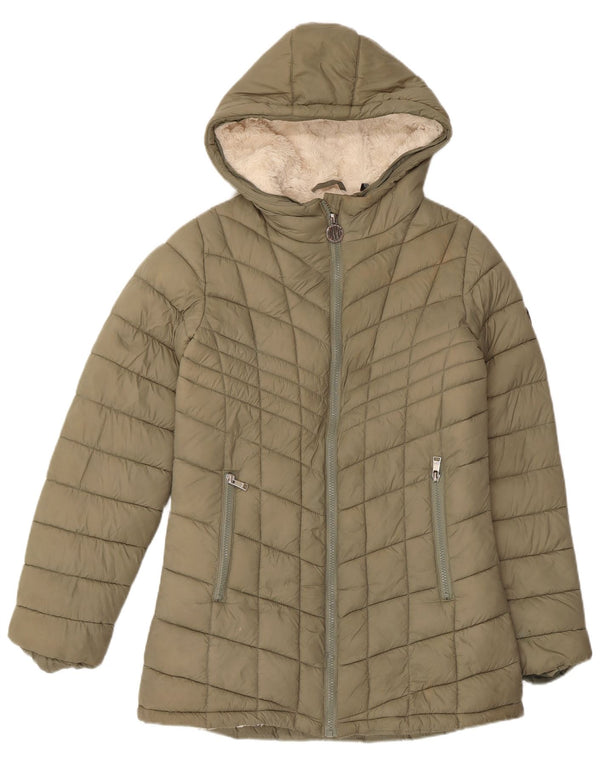 Dkny Sherpa-gepolsterte Jacke für Mädchen, 14–15 Jahre, groß, Khaki, Nylon