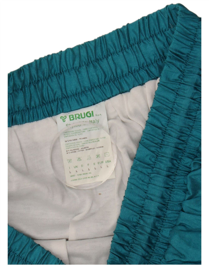 Brugi Herren-Trainingsanzug, groß, türkisfarbenes Colourblock-Polyamid