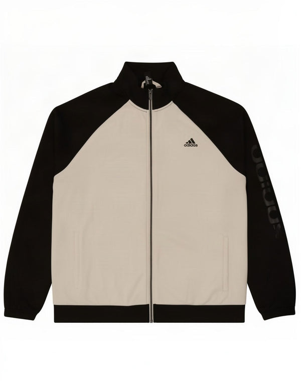 Adidas Herren Trainingsanzug Top Jacke UK 48/50 XL Schwarz Colourblock Polyester