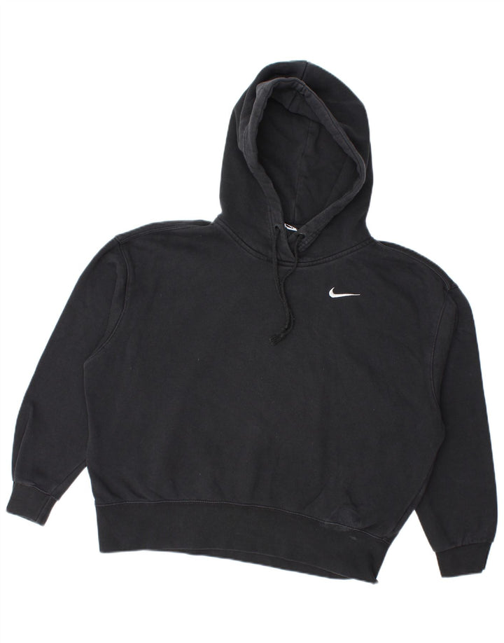 Nike Damen-Pullover mit übergroßem Kapuzenpullover, Gr. 10, Größe S, Schwarz, Baumwolle