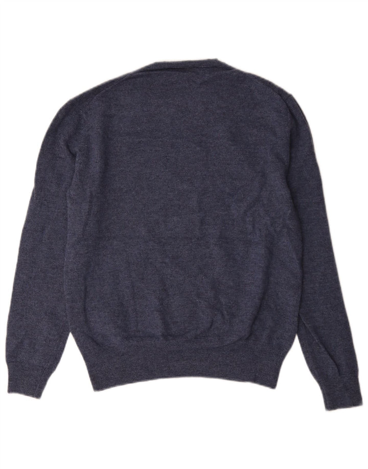 French Connection Herren-Pullover mit Rundhalsausschnitt, Mittelblaue Lammwolle