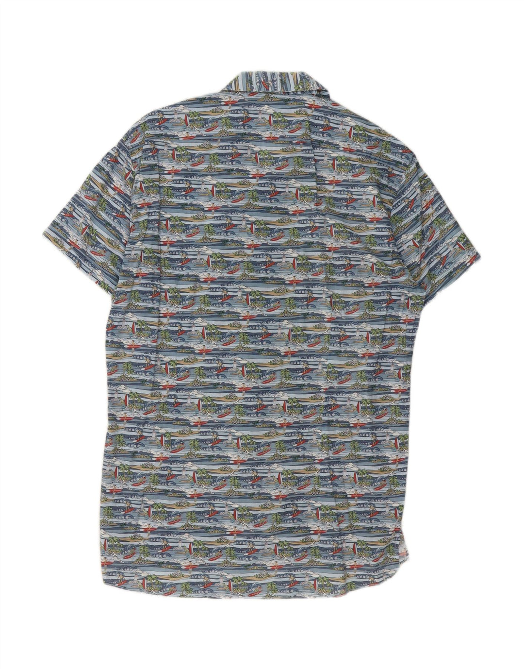 GUTTERIDGE Mens Shirt Size 15 1/2 39 Medium Blue Floral Hawaiian