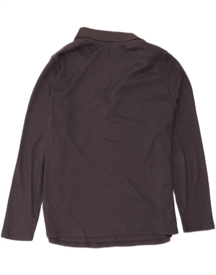 Marks & Spencer Damen Langarm-Poloshirt UK 20 2XL Grau Polyester
