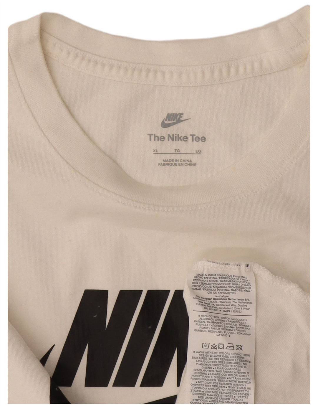 Nike Herren Graphic Top Langarm XL Weiße Baumwolle