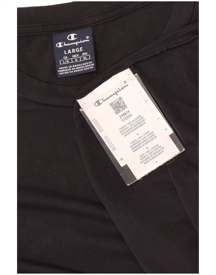 Champion Herren T-Shirt Top Large Schwarz Baumwolle