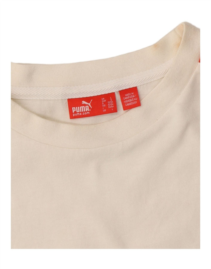 PUMA Womens Vest Top UK 14 Large White Cotton Vintage Puma and Second-Hand Puma from Messina Hembry 