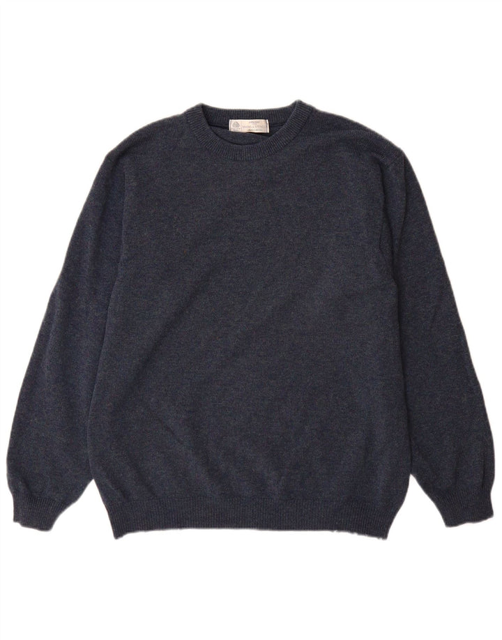 Marks & Spencer Herren-Pullover mit Rundhalsausschnitt, Mittelblaue Lammwolle