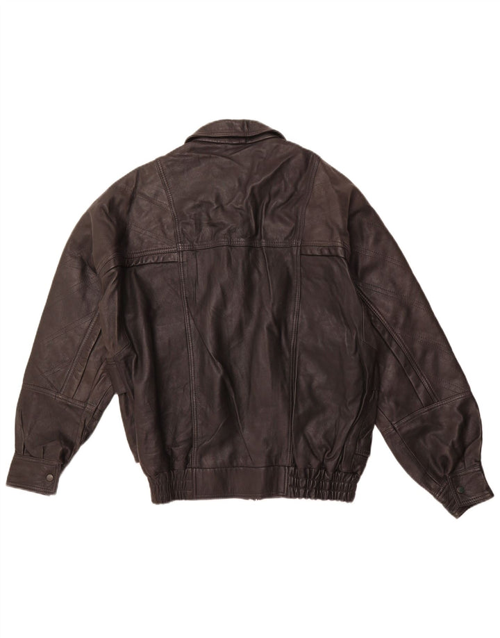 VINTAGE Herren Lederjacke EU 46 Kleines schwarzes Leder