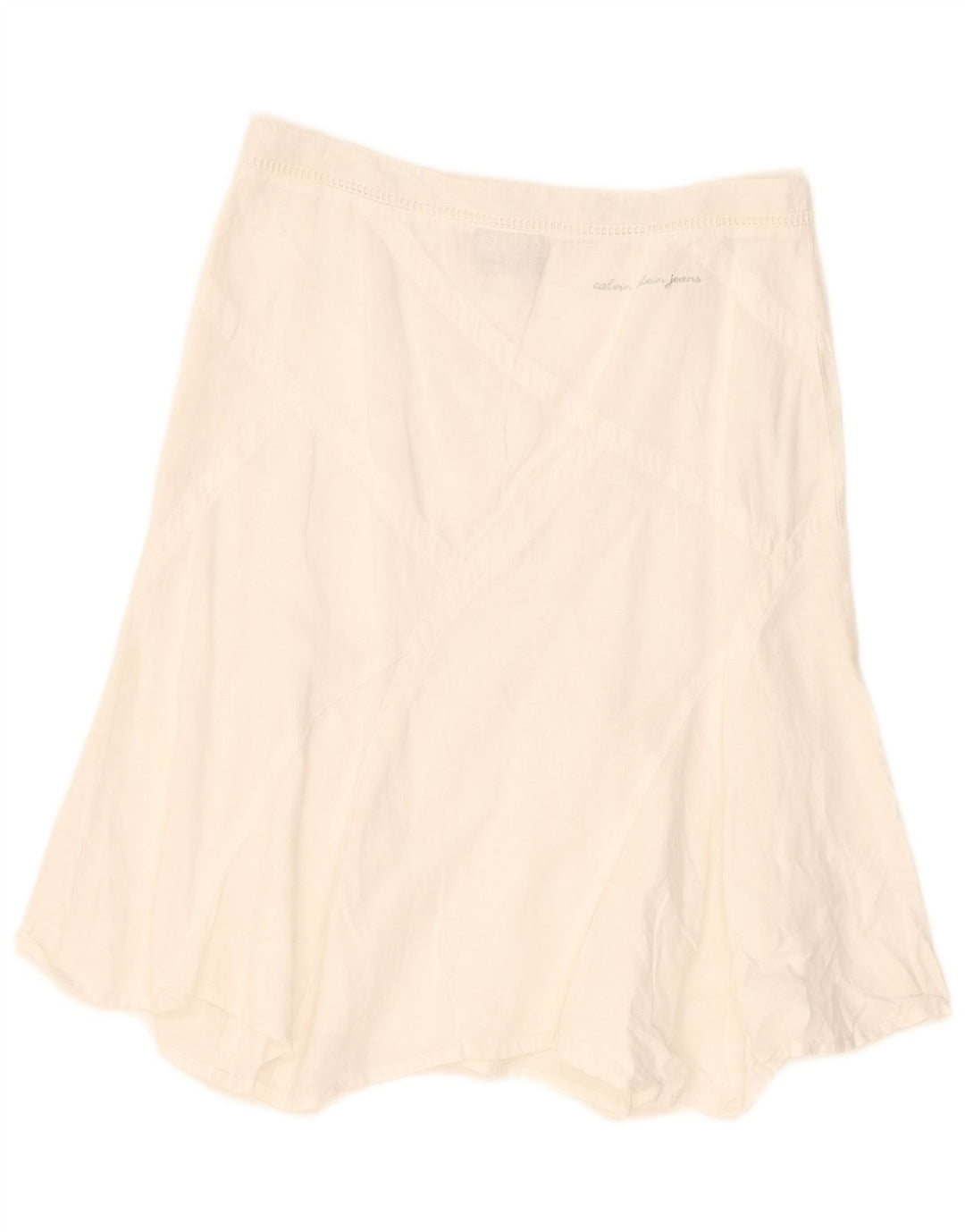 Calvin Klein Jeans Damen Asymmetrischer Rock Medium W30 Weiß
