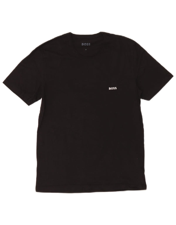Hugo Boss Herren T-Shirt Top Medium Schwarz Baumwolle