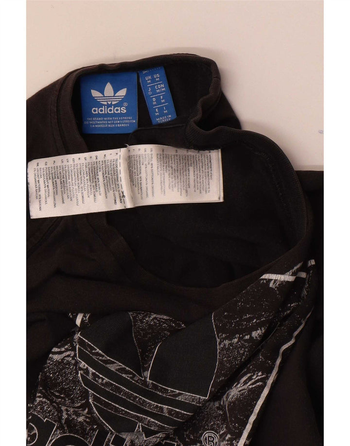 Adidas Herren Grafik T-Shirt Top Medium Schwarz Baumwolle